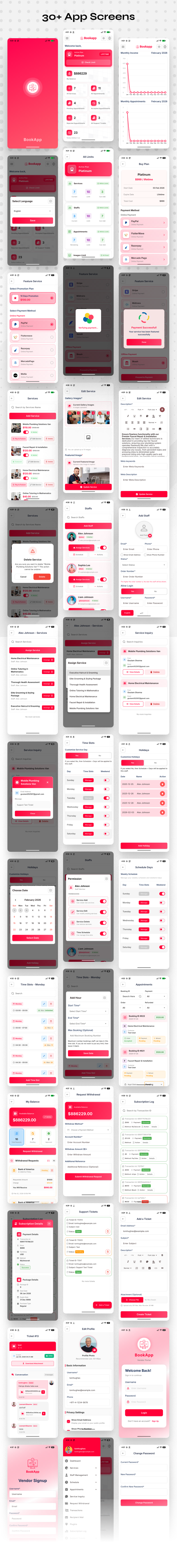 Bookapp - Service / Appointment Booking Management Mobile App for Sellers (Flutter)